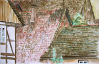 Dach Höxter 5, Architektur, Aquarell